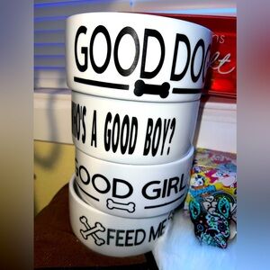 Ceramic Dog Bowls!!! 4 of them.